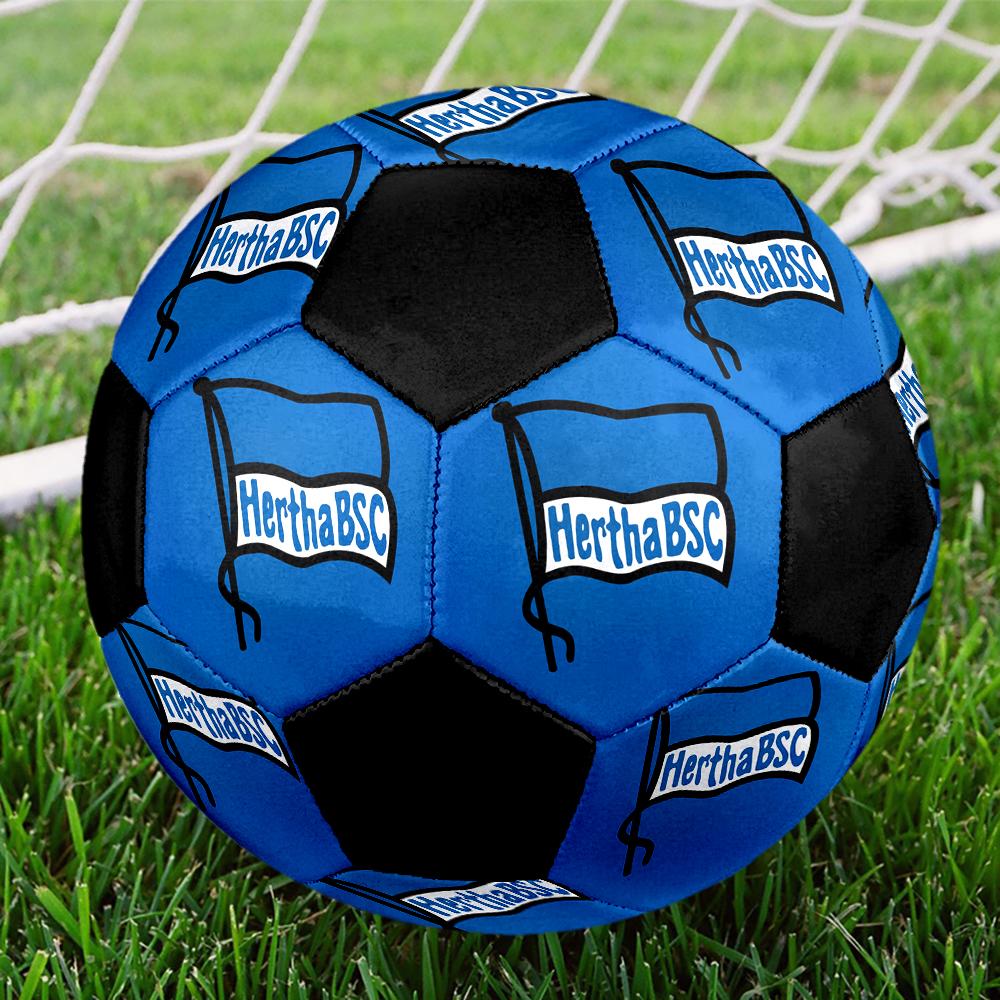 SIZE 5 Hertha BSC Soccer Ball Colorful All Ages Machine Stitched PVC Competition Ready Durable High-Bounce