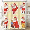Tu Christmas Shower Curtain Santa Claus Festive Holiday Bathroom Decor Waterproof Xmas Pattern Fabric Backdrop Festive Home Acce
