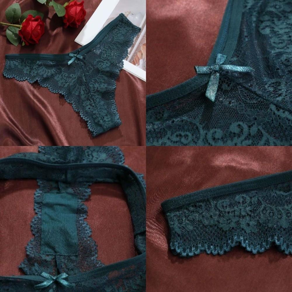 Traceless Lace Thong Panties Low Waist Floral Underpants Women Lace Flower Briefs  Intimate Apparel