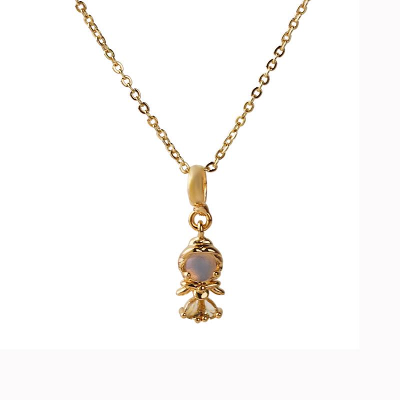 Exquisite DIY Cartoon Zircon Princess Pendant Necklace for Women