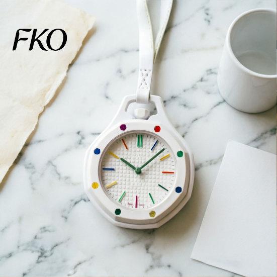 Orologio da tasca meccanico Ottagonale colorato, Analogico al quarzo Cassa scheletrata Collana con cinturino in ecopelle per uomo donna Scacchiera