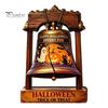 Housewarming Gift Ideas Vintage Halloween Wooden Bell Decor, Rustic Farmhouse Shelf Sitter with Artistic Photo Props Metal Wood Stand, Tabletop