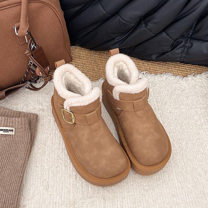 Snow boots winter new cotton shoes piled thickened warm fashionable versatile women's casual short boots