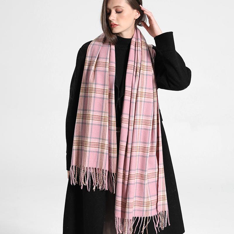 Luxury Plaid Scarf Winter Warm Cashmere Women Long Bandana Pashmina Foulard Female Scarves Tassel Shawl And Wraps  Design