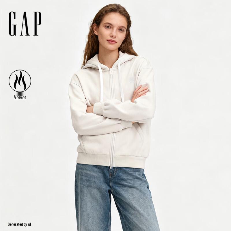 GAP Women's Logo Embroidered Fleece Hoodie