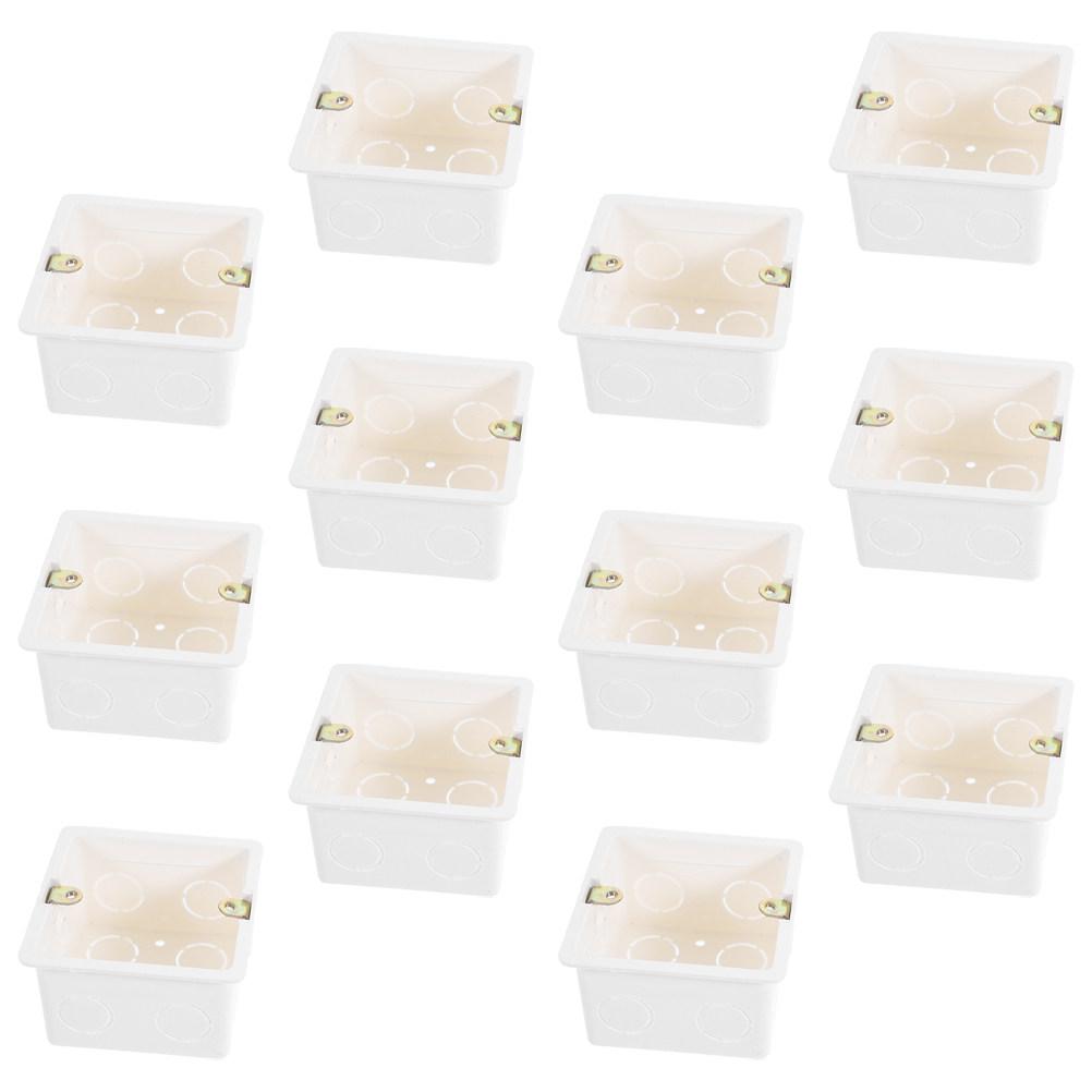 12Pcs Wall Socket Box PVC 86 Type Recessed Electrical Outlet Box Home Renovation Electrical Enclosure Electric Boxes for Outlets