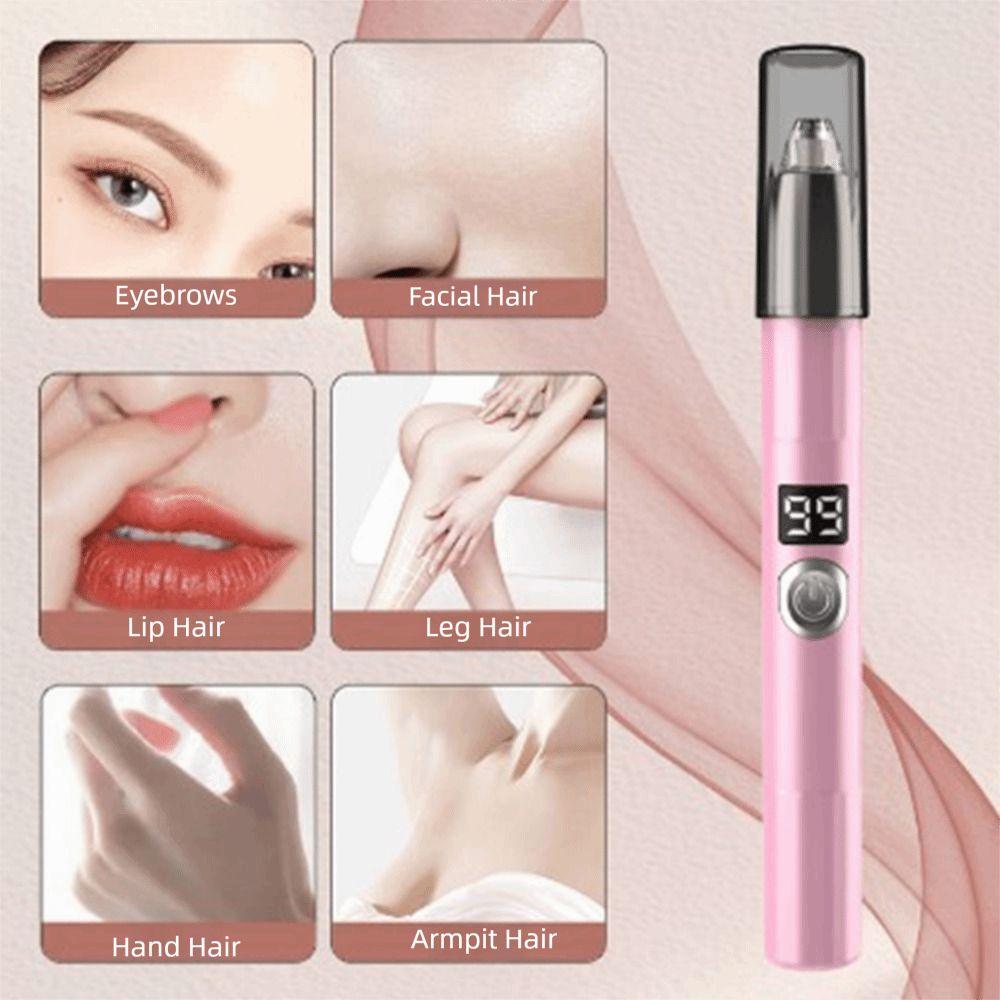 Rechargeable Eyebrow Hair Remover Digital Display Facial Hair Trimmer For Women