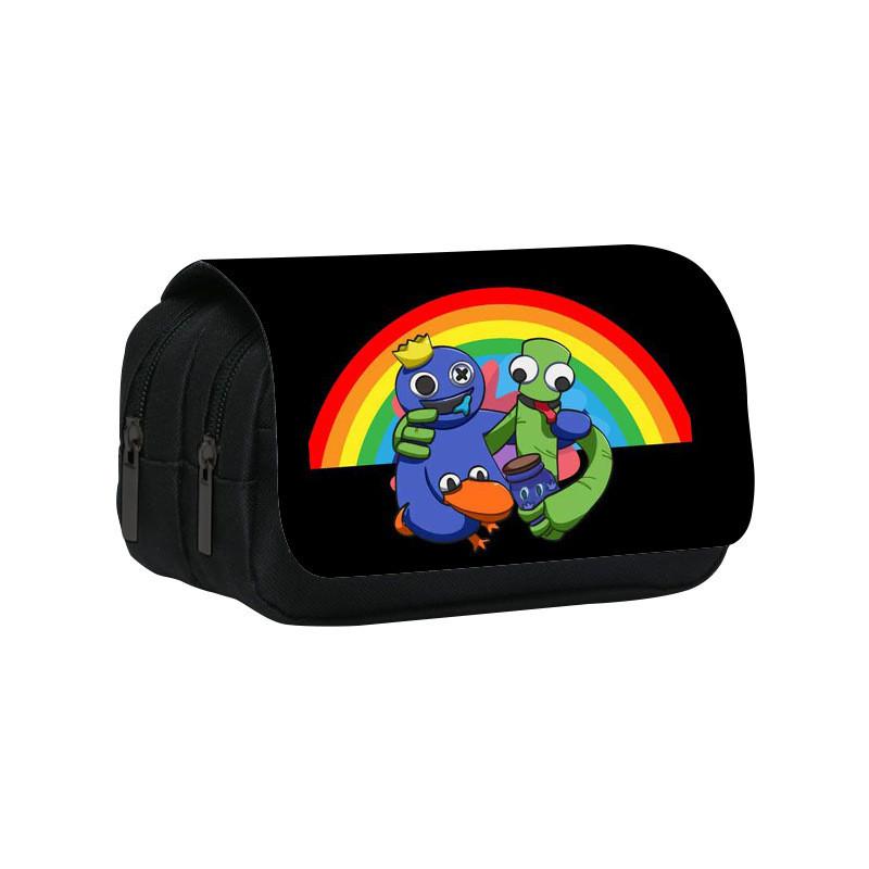 Rainbow Friends Double Layer Pencil Case With Large Capacity For Students And Kids