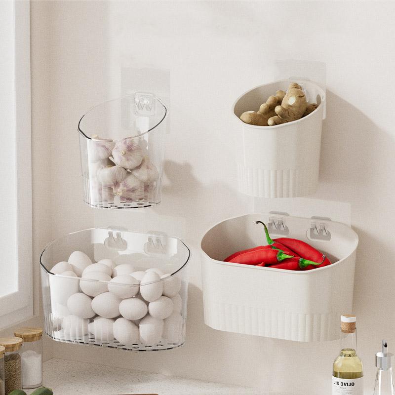 Kitchen Onion Ginger Storage Basket With Hook Vegetable Fruit Organizer Holder Bathroom Sundries Hanging Box