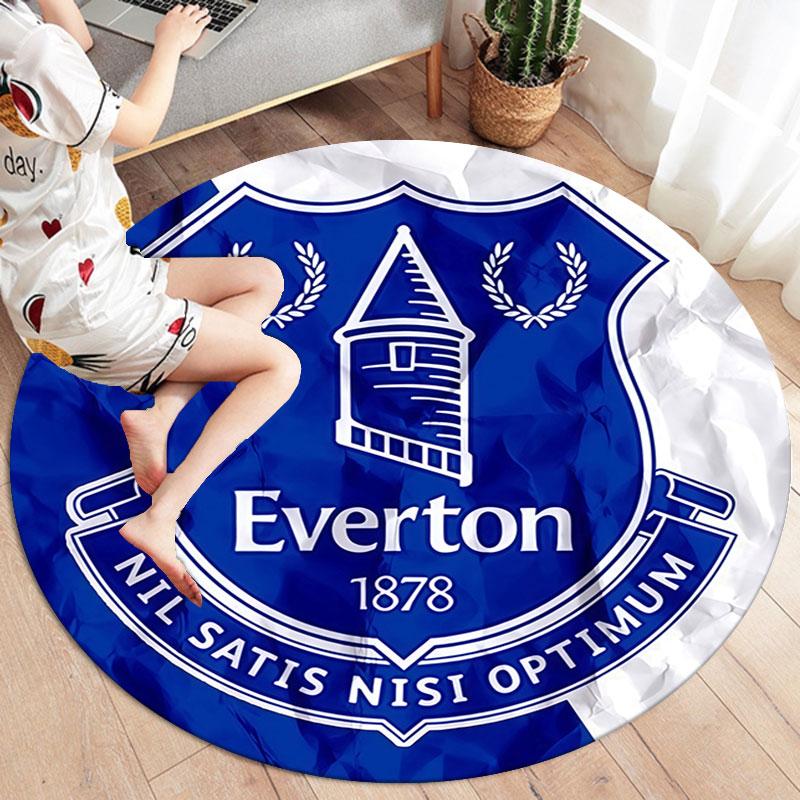 Everton F.C Round Area Rug,Carpet Rug for Living Room Bedroom Sofa Playroom Decor,Non-slip Floor Mat