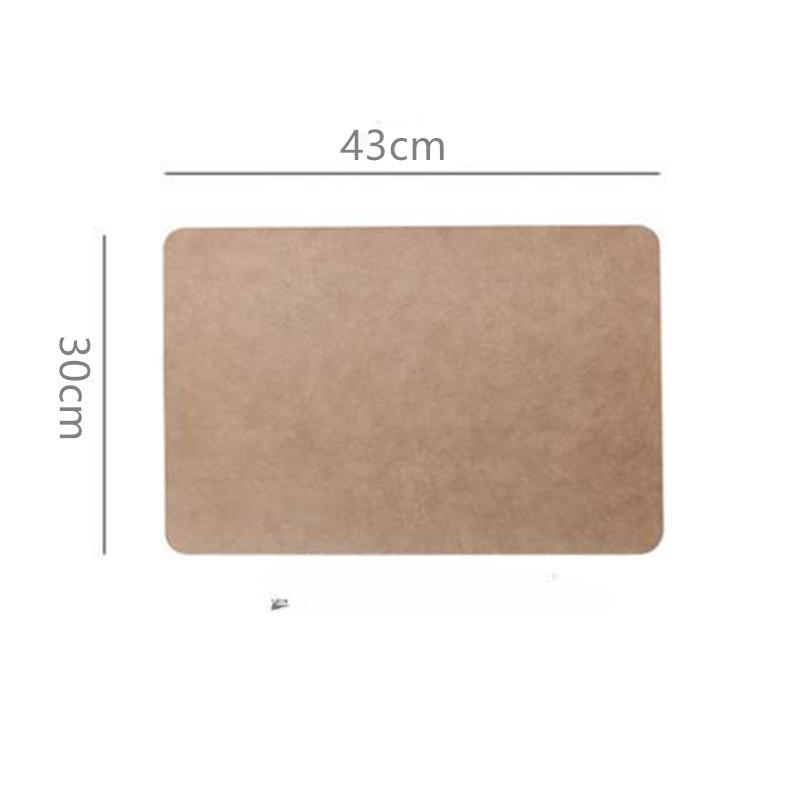 Light Luxury Solid Leather Placemat Coffee Brown PVC Table Mat Waterproof Oilproof Heat-Insulated Plate Bowl Pad Table Decor
