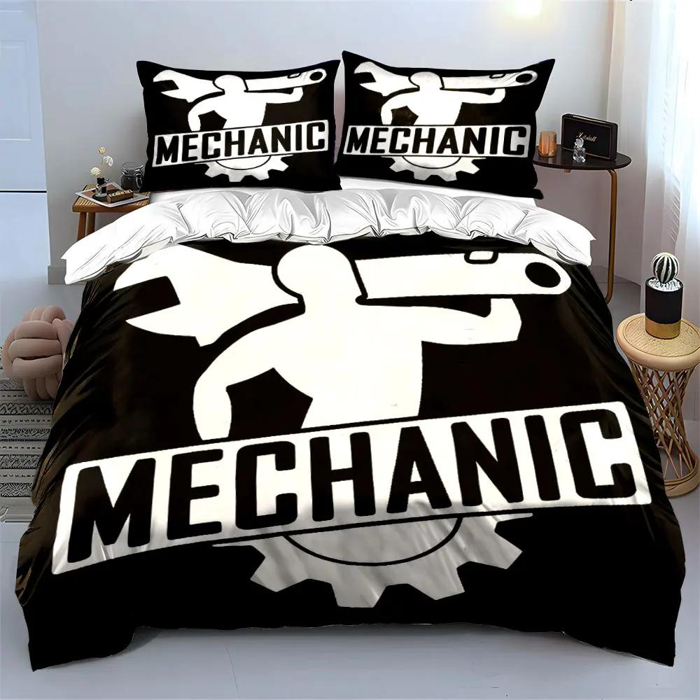 Mechanic Themed Decoration Bundle Soft Comfortable Duvet Cover Bedding Set Included 1*Duvet Cover & 2*Pillowcases Gift