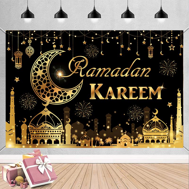 Eid Party Thema Traditioneller Hintergrund Ramadan Mubarak Dekorationen für Zuhause Islamisch Muslimisch Kareem Eid Al Adha Requisite Geschenk Poster