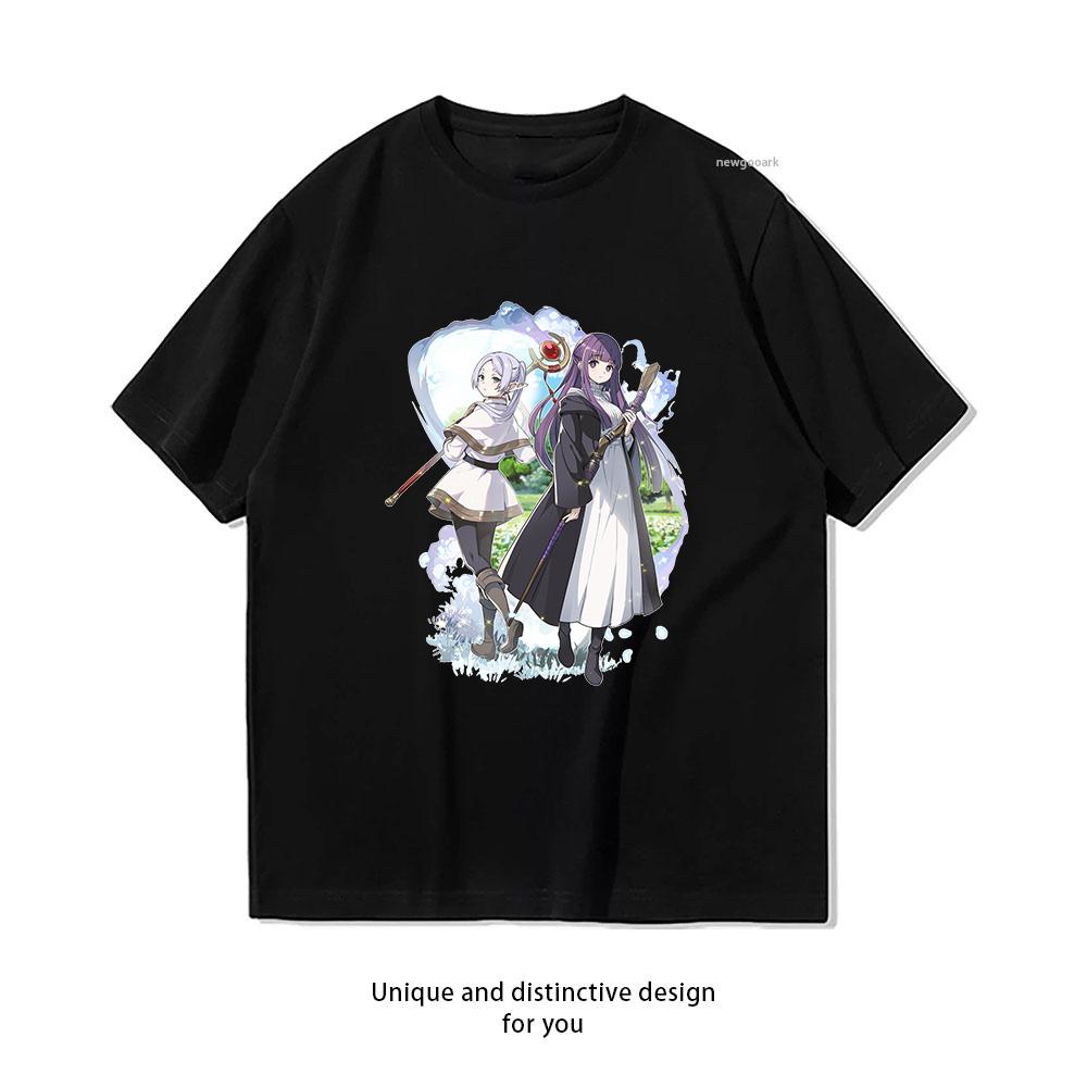 Fern and Frieren Sousou No Frieren Tshirt Summer Cotton Woman Man Graphic T Shirts Adult Oneck Breathable Tops S3XL