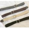 Unisex Korean Style Canvas Belt with Elastic Waistband and Pin Buckle