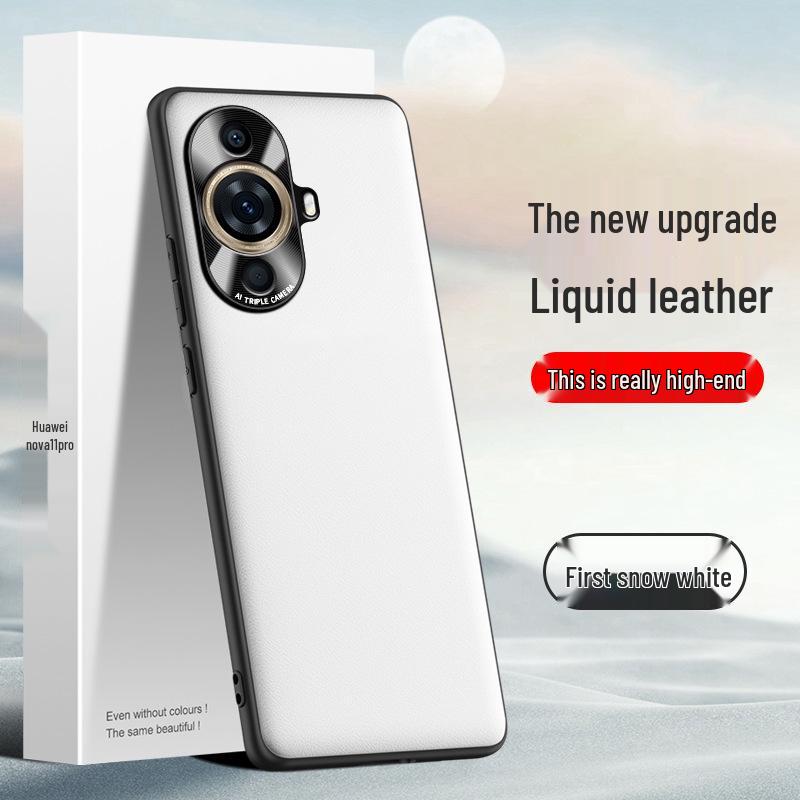 Protective liquid leather case for Huawei nova 11 Pro, anti-fall design, single piece shipment available.