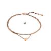 Fashion Double-layer Love Beach Anklet European Titanium Steel Peach Heart Gift Foot Decoration