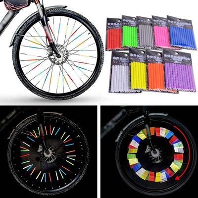 12 Teile/beutel Fahrrad-rad Speichen Reflektierende Aufkleber Rohr Streifen Warnung Licht DIY 7,5 cm MTB Radfahren Reflektor Reflektierende Kit