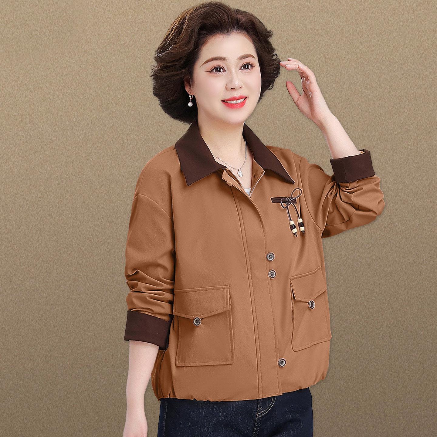 

Petite Spring Jacket 2026: New Stylish Short Coat for Middle-Aged & Elderly Mothers L (within 110 jin)