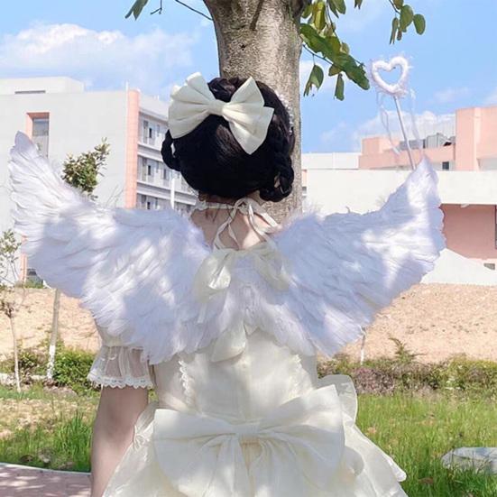Handmade Angel Wings Creative White Feather Wings Cosplay Little Wings Props for Halloween Parties Festivals