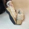 Sheepskin Version~ Suede Square Head Inner Height Increase Fur Integrated Fleece Single Shoes Women's Autumn and Winter Versatile Fluffy Shoes
