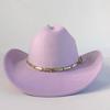 Stylish men's and women's felt hats cowboy hats soft felt hats with beige leather belts Panama hats outdoor parties hat.