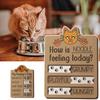 Pet Feeding Reminder Wooden Dog Task Tracker Board Rustic Pet Care Checklist Cats Feeling Log Gift for Dog Cat Owners