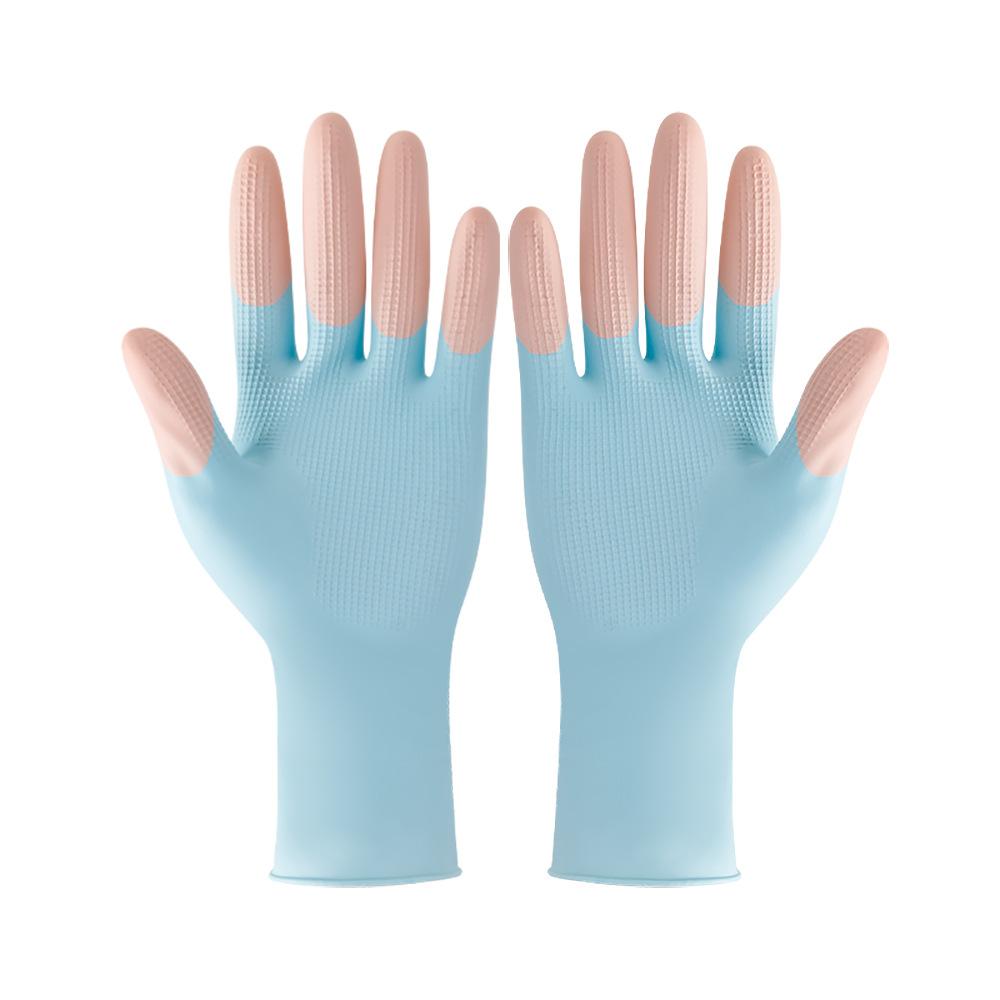 1 Pair Clip Household Cleaning Latex Gloves Flexible And Close-Fitting Style Soft And Comfortable Reusable