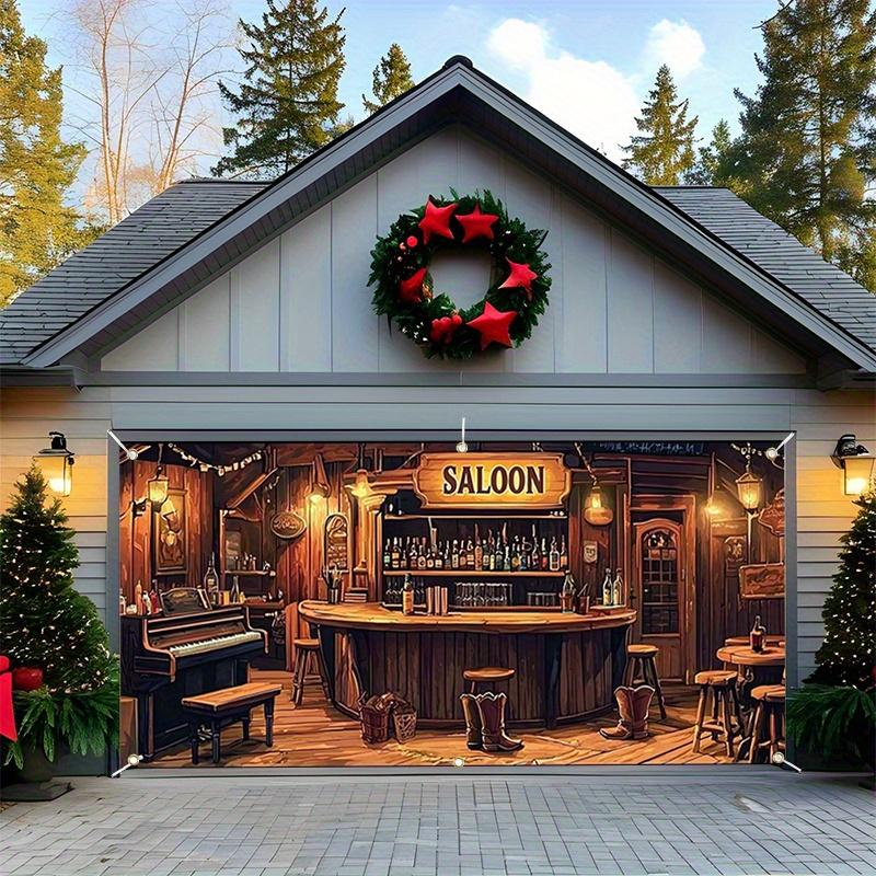 1 piece, Wild West Bar Party Banner - Indoor and Outdoor Decoration, Autumn West Theme Party Garage Door Background Cloth