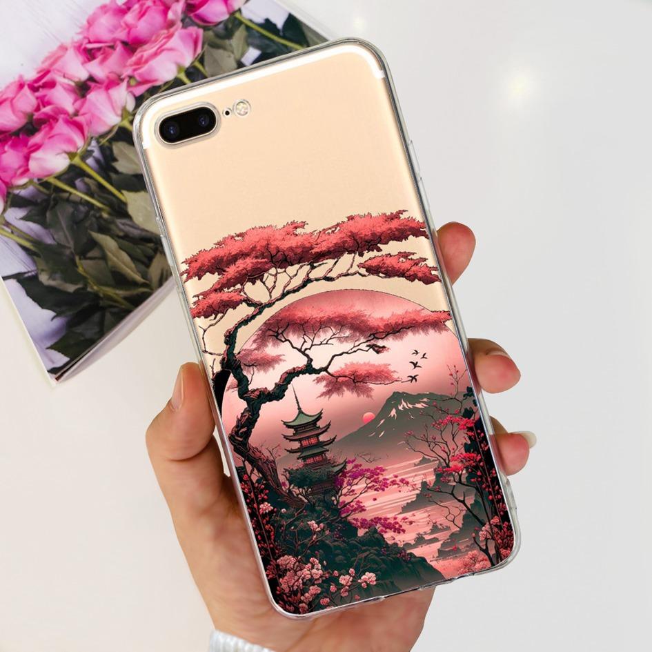 Case For Apple iPhone 7 8 Plus Cover Cute Butterfly Flower Silicone Soft Funda Protector Coque For iPhone 7 8 7plus 8plus Bumper