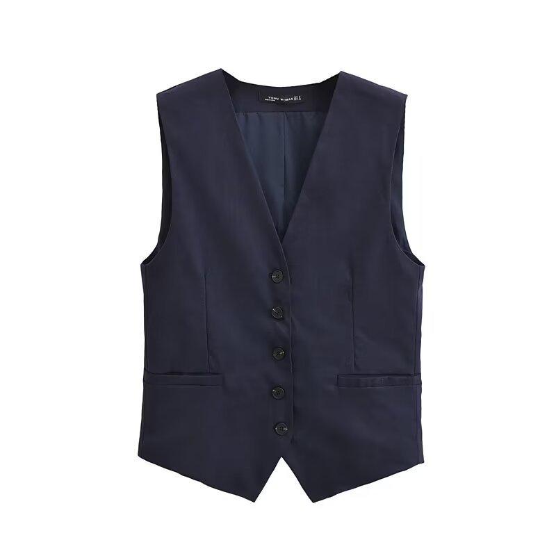 ZARZ Damen Europäischer & Amerikanischer Stil Leinenweste und Lässige Shorts Set