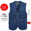 Gilet da arrampicata e fotografia multitasche da uomo taglie forti 10XL (Primavera Autunno)