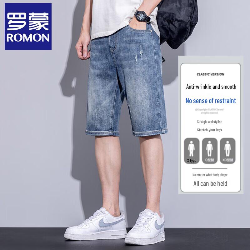 Romensi Men s Summer Casual Denim Shorts 34