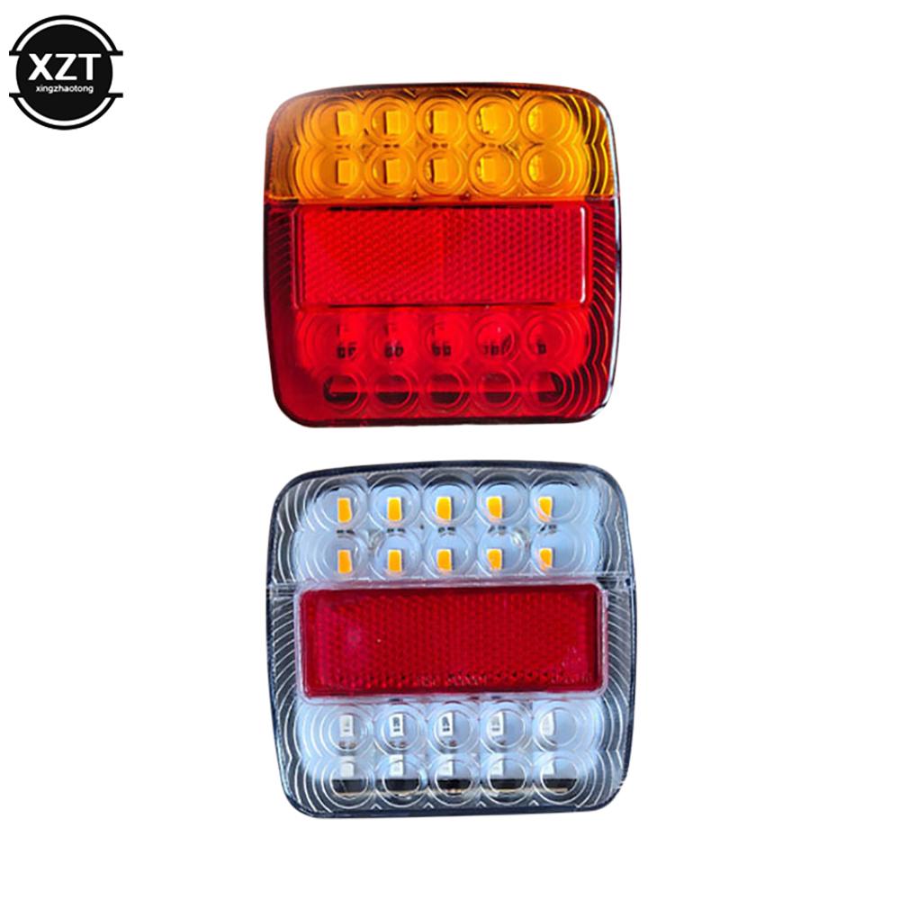 2Pcs Car Trailer Trucks Tail Light Car 20 LED Rear Tail Light Running Turn Signal Rear Lamps Waterproof Tailight Parts 12V