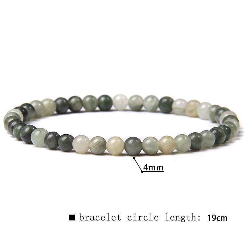 4mm Natural Agate Mini Energy Bracelet Women's Glossy Beads Semi-Precious Pulsera Jewellery Bracelet Bracelet