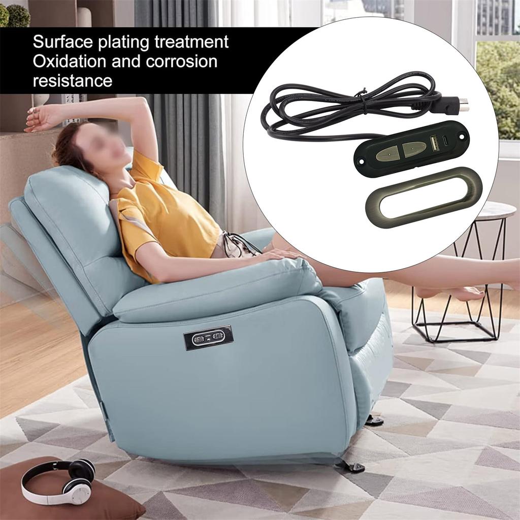 Electric Recliner Switches 2 Button Lift Chair Control Switches with USB Charging Interface Power Recliner Controller
