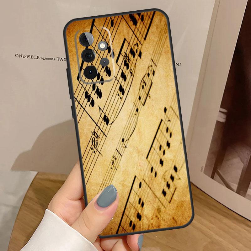 Piano keys Vintage Music Notes Funda For Samsung Galaxy A15 A25 A35 A55 A52 A32 A12 A14 A34 A54 A51 A71 A53 A13 A33 Case