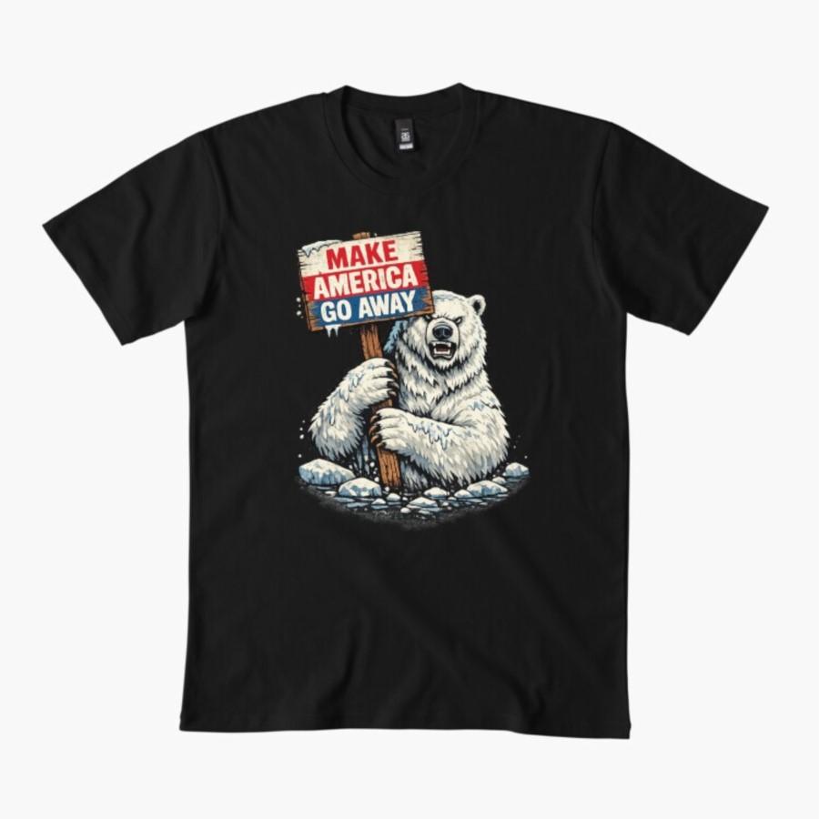 

Make America Go Away Polar Bear Greenland Protest T-shirt For Men Women 100% Cotton T Shirts Short Sleeve Tops 0107-3 - Men s... 5XL різнокольоровий