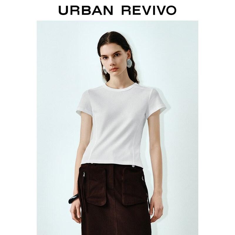 UR2026 Women s Slim Fit Textured Crew Neck T-Shirt XL