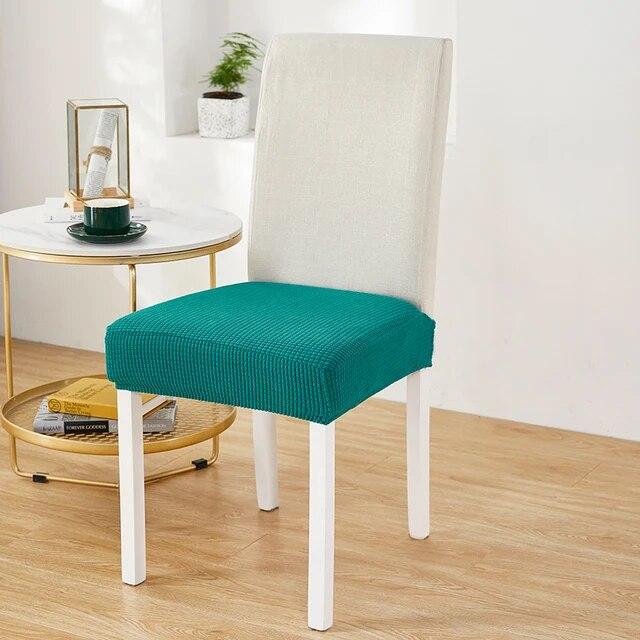 Jacquard Stretch Elastisk Spisestol Setetrekk Smussavvisende Universalt Avtakbart Vaskbart Stolsete Putetrekk Slipcover