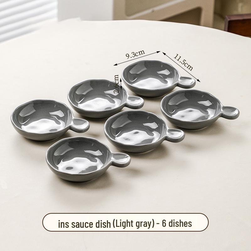 Ceramic Cream-Style Dipping Dish for Seasonings and Sauces