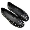 Sheepskin version~ French niche retro riveted ballet shoes leather round head flat bottom Mary Jane shallow mouth single shoes women