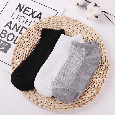 Women's Cotton Socks Sweat-Absorbent Non-Slip Black White Gray Floor Invisible Socks