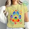 Tie Dye Paw Print Women T Shirt Fashion Casual Graphic T-Shirts Short Sleeve Tee Tops Summer Fashion Female T-Shirt Mujer