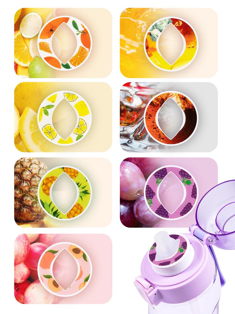 1pc Oval Shape Fruit Drink Flavor Pod Creative 0 Sugar 0 Calorie Flavor Ring For Plastic Water Bottles Sports Water Cups Too