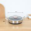 Double Ear Frying Pan Stainless Steel Stew Pot Pancake Baking Tray with Lid Induction Cooker Gas Stove Universal Non-stick Pot
