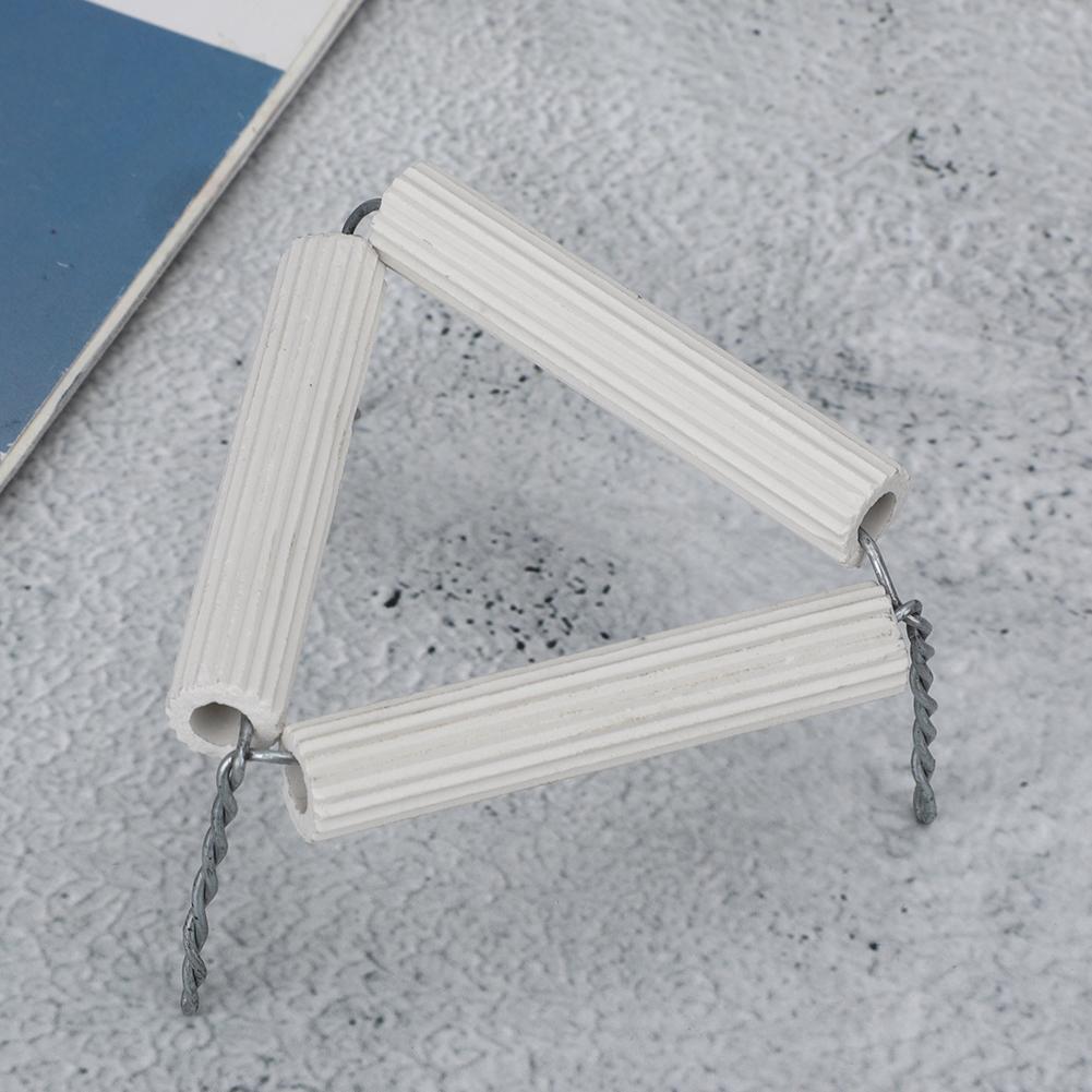 5pcs 55mm Lab Clay Triangle Crucible Holder Ceramic Pipes and Iron Wire for Chemical Experiment