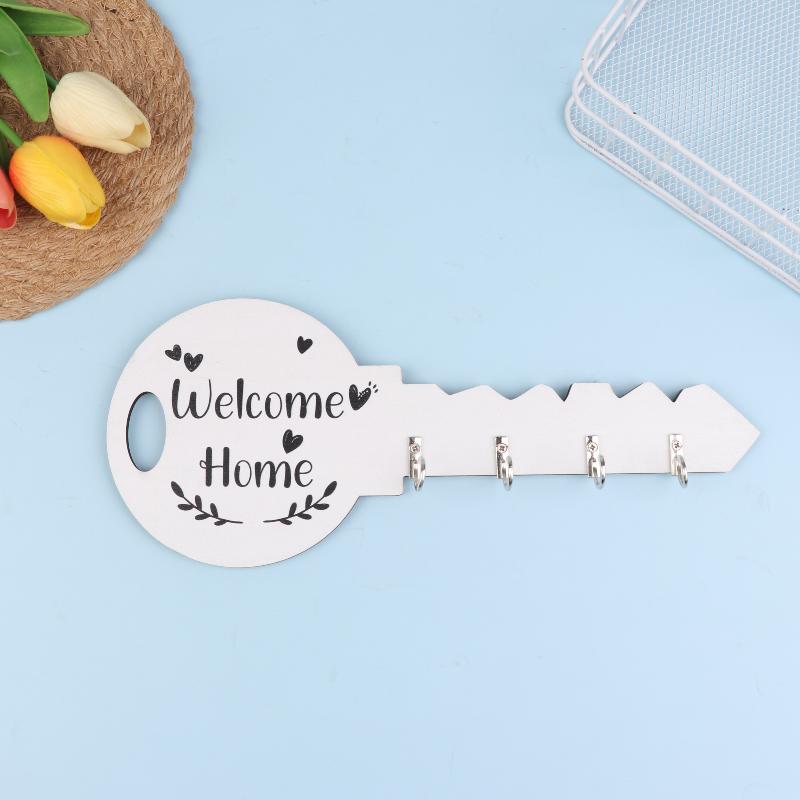 

1 PCS Creative Porch Keychain Bohemian Style Country Wooden Key Hook Creative Porch Keychain Craft Hook
