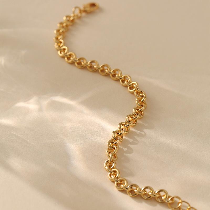 Gold Plated Amethyst Color Rectangle CZ Link Bracelet With Extension Chain
