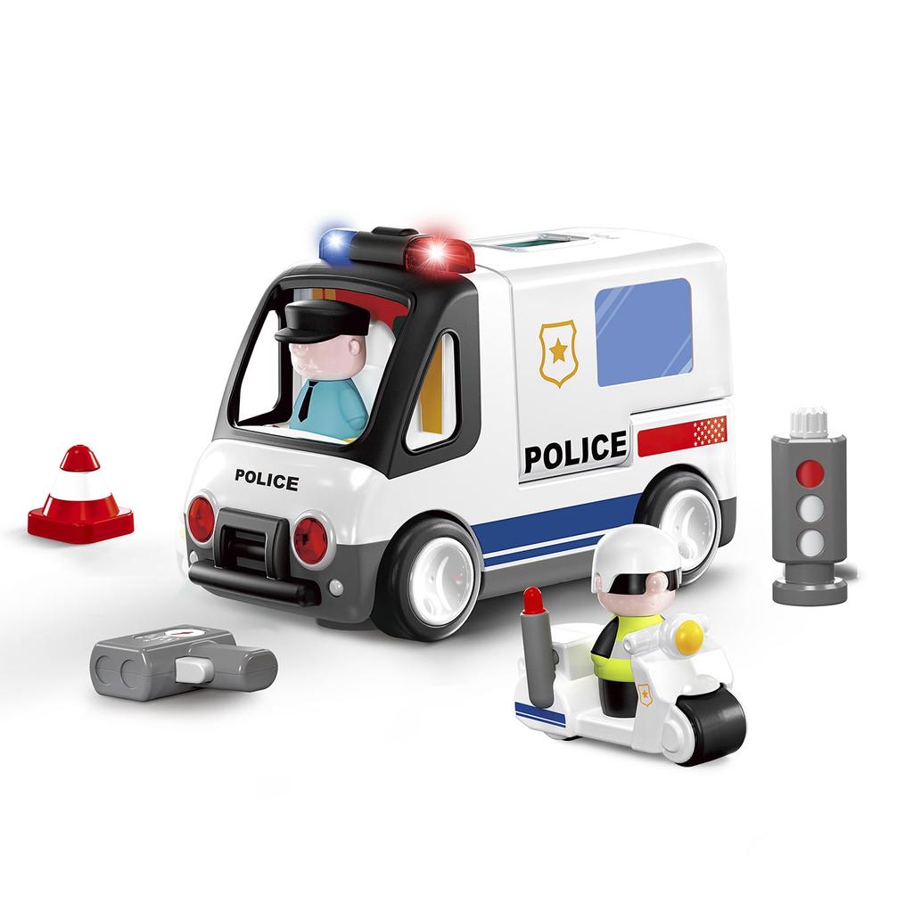 Hola Toys Police Police Car TYHOLHE9985 Pop-Out Motorcycle! Self-Driving